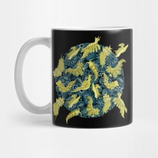 Ernst Haeckel Yellow Nudibranch on Cerulean Sea Squirts Mug
